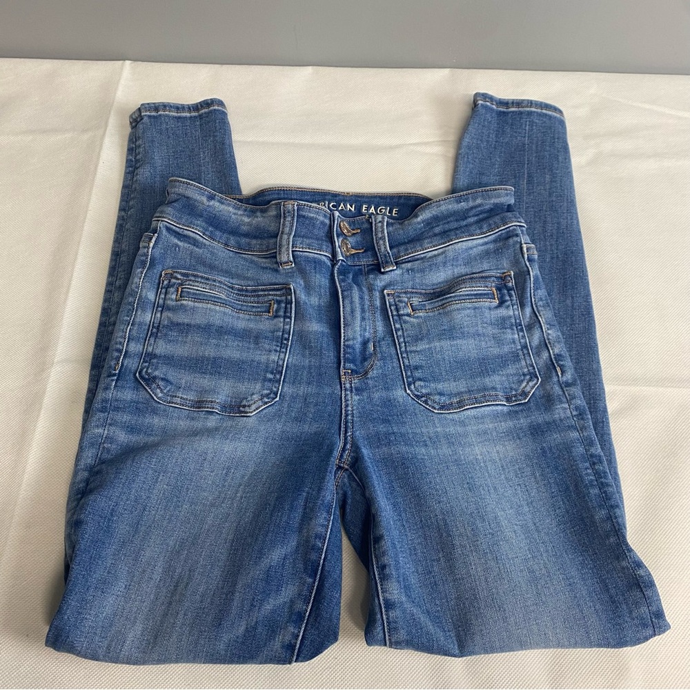 American Eagle Jeans Sz 6 Next Level Stretch High-Waisted Jegging Skinny - Picture 3 of 16